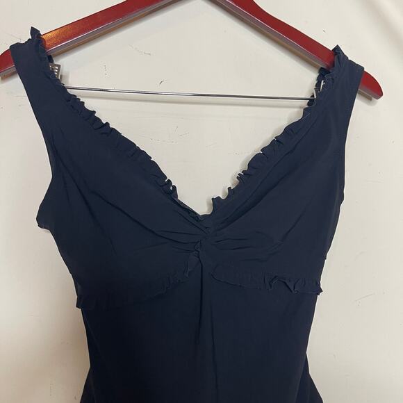 KARLA COLLETTO Black Ruffle Twist V-Neck Silent Underwire One-Piece Swimsuit 10 - Picture 8 of 8